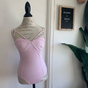 Pink Strappy One Piece Bodysuit